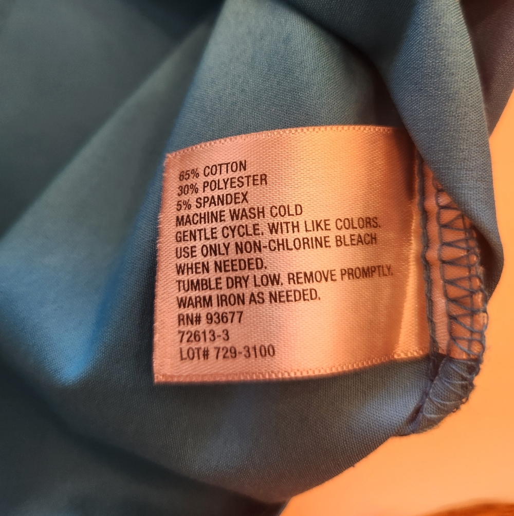 💎 Worthington Teal Fitted Long Sleeve Button-Up Blouse, EUC, Size 4P (runs big) - Picture 6 of 6